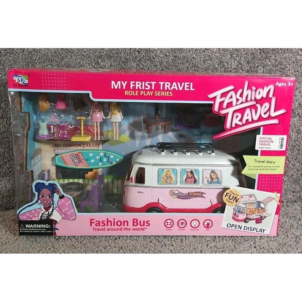 Kids My First Travel VW Bus Play Set. New